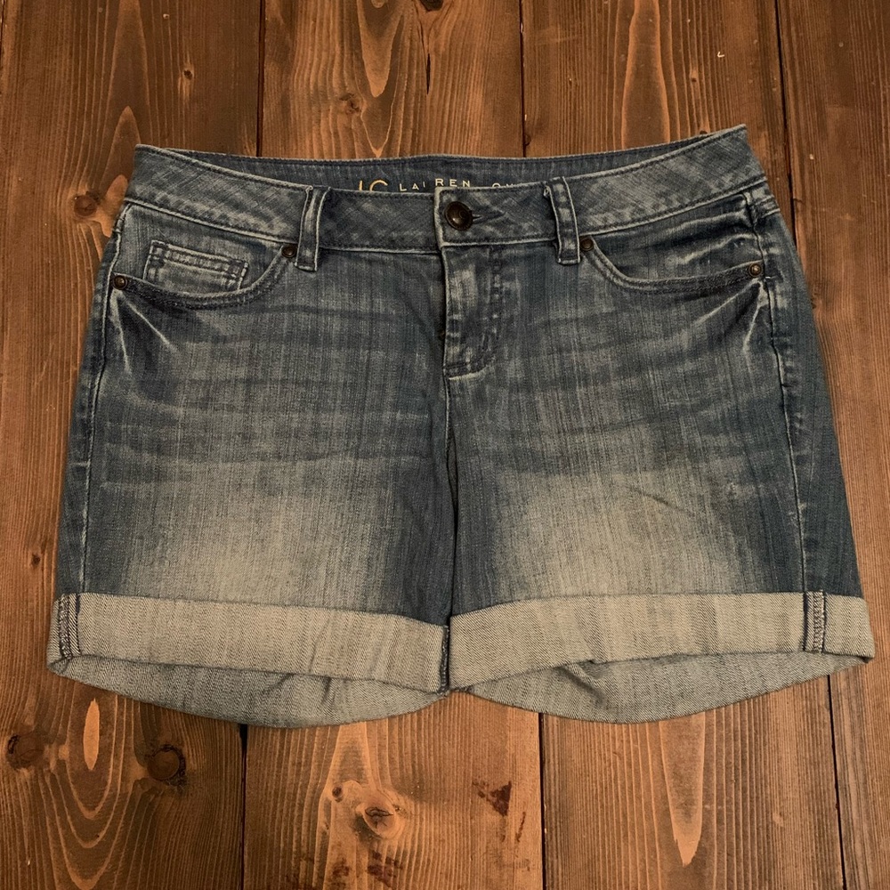 LC Lauren Conrad Rolled Cuff Light Blue Jean Shorts
